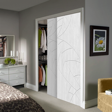 Load image into Gallery viewer, Leaf Pattern Hollow Core Solid Wood Double Closet Sliding Door Slabs

