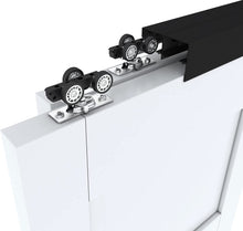 Load image into Gallery viewer, 72 in. Black Aluminum Sliding Bypass Track and Hardware Set for 2 Door System
